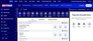 In-Play-Sportarten mit laufenden Begegnungen und Quoten bei Betfred